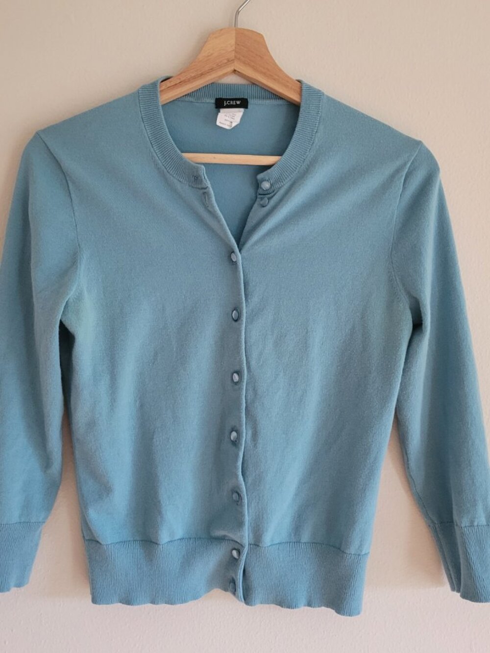 J. Crew Cardigan Sweater Womens M Blue/Teal Cotton Blend